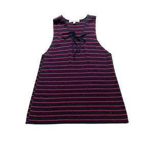 Elizabeth And James Knit Sleeveless Striped Blouse Peekaboo Cutout Neckline Md